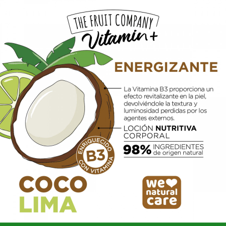 loción corporal coco lima vitamin+ the fruit company